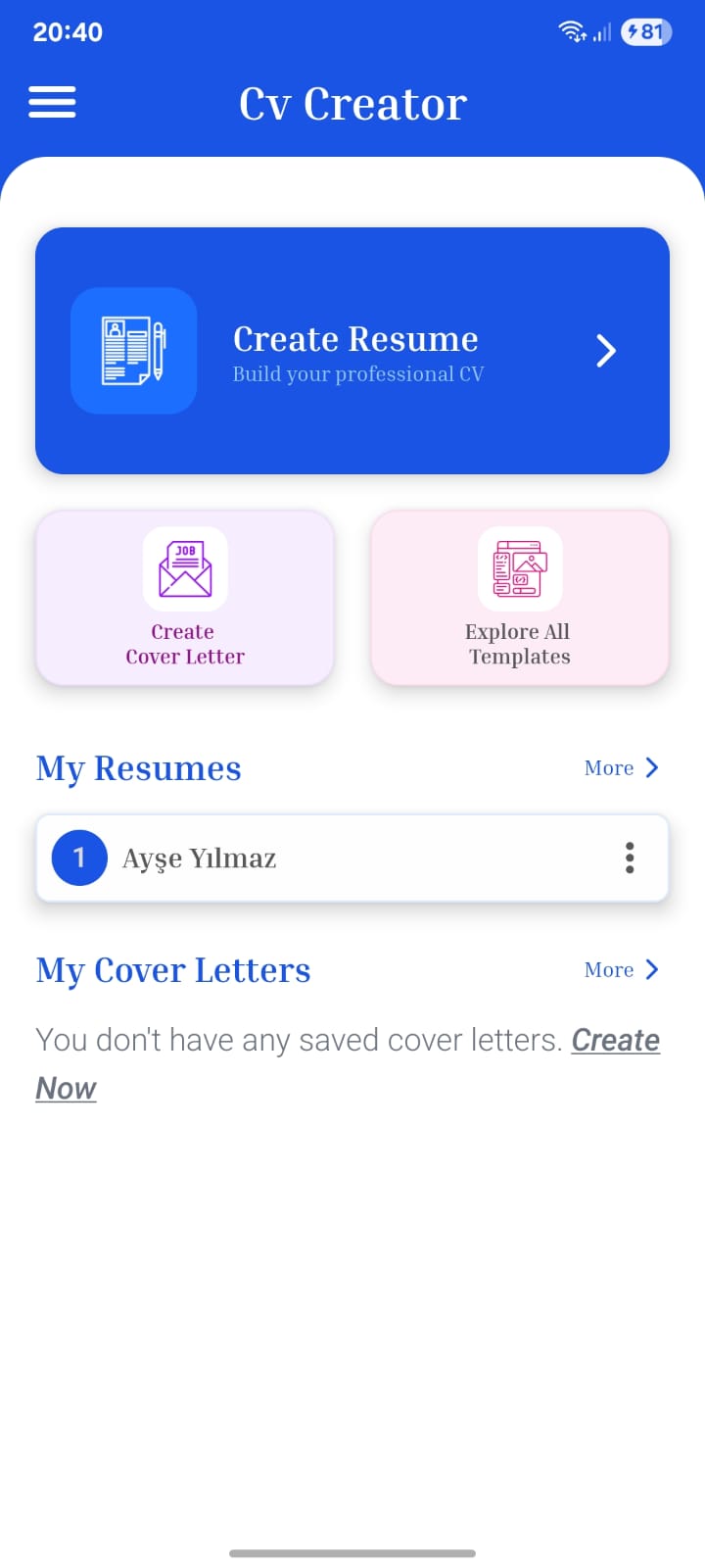 CvCreator screenshot 1